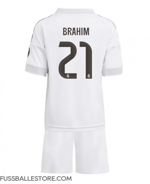Günstige Real Madrid Brahim Diaz #21 Heimtrikotsatz Kinder 2025-26 Kurzarm (+ Kurze Hosen)